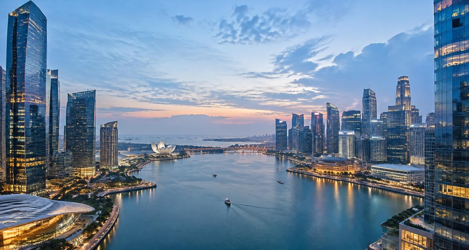 A global business district overlooking the waterfront